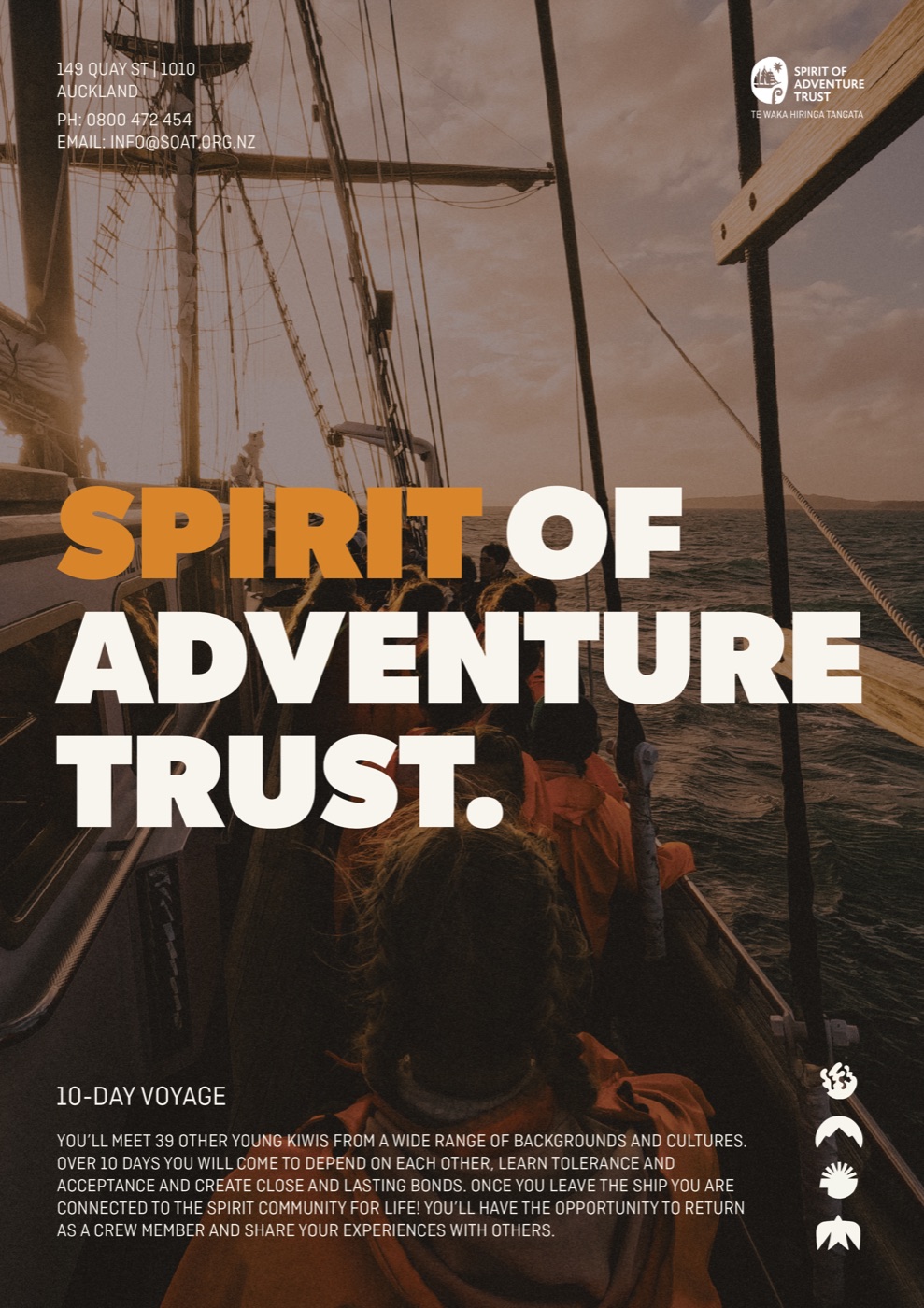 Ten-day voyage poster from the SOAT brand system
